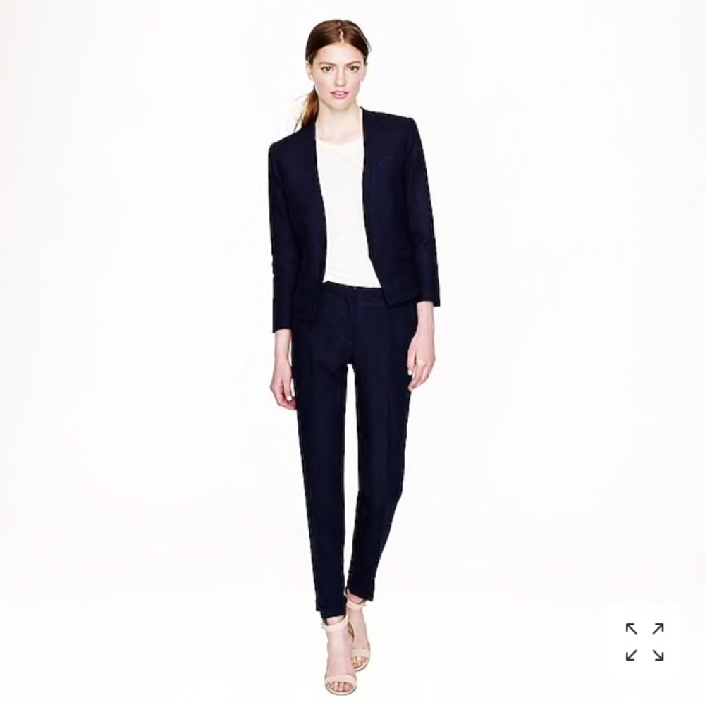 JCrew Cutaway Linen Jacket/Cropped Linen Pant Suit